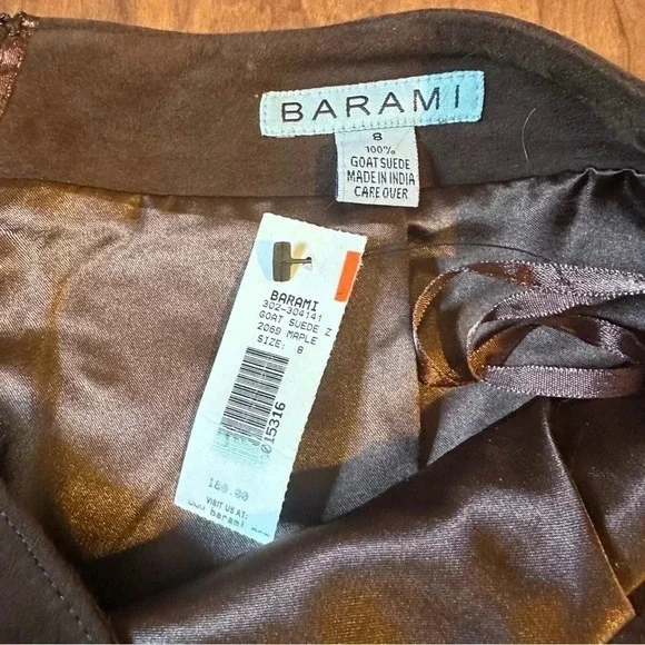*NWT* Vintage Dead stock BARAMI Goat Suede Brown Skirt Women’s size 8 - Picture 4 of 4